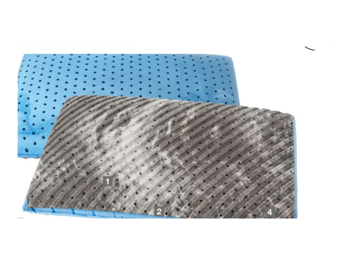 Lastra interna del guanciale Carbon Gel: lato gel e lato carbon