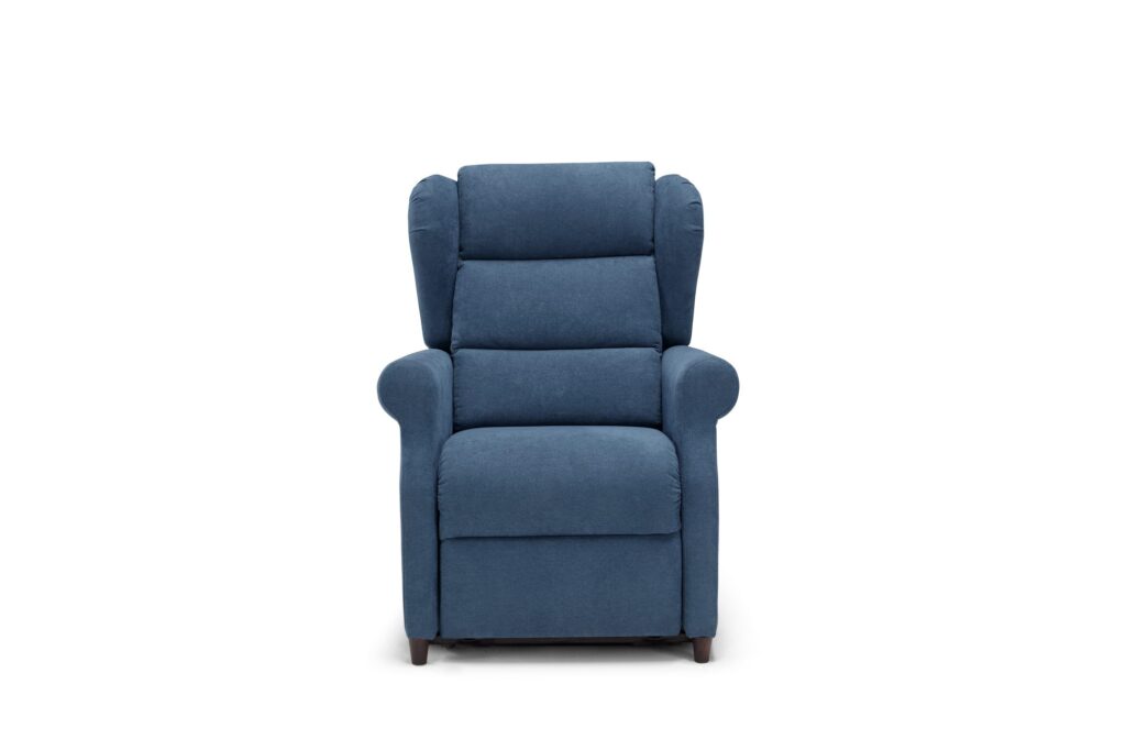Poltrona relax Yoga Flexx Flavia blu, vista frontale – Maraflex Stabio
