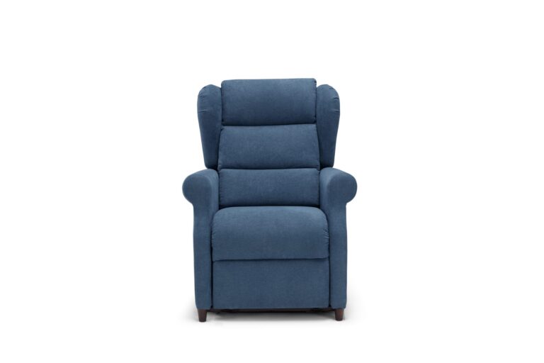 Poltrona relax Yoga Flexx Flavia blu, vista frontale – Maraflex Stabio