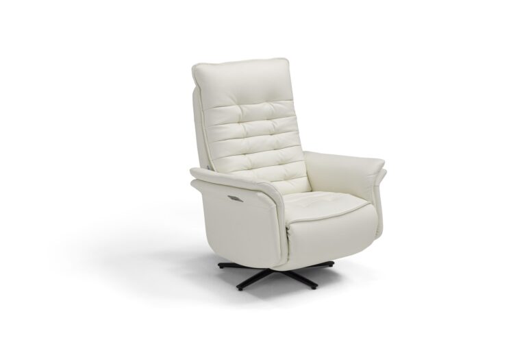 Poltrona relax girevole Jupiter bianca, vista frontale – Maraflex Stabio